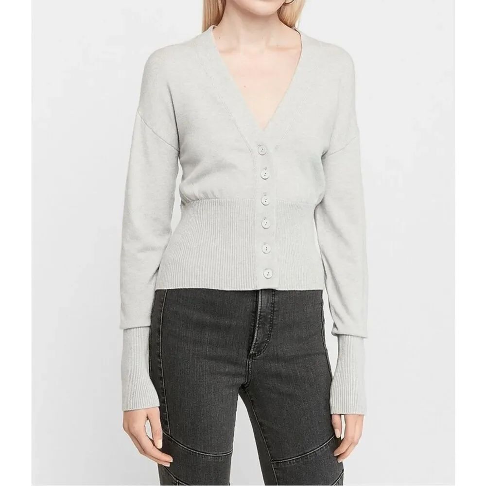 Light gray Express waist cardigan size M